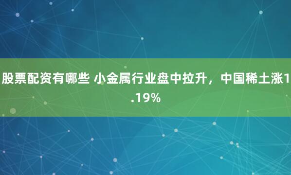 股票配资有哪些 小金属行业盘中拉升，中国稀土涨1.19%